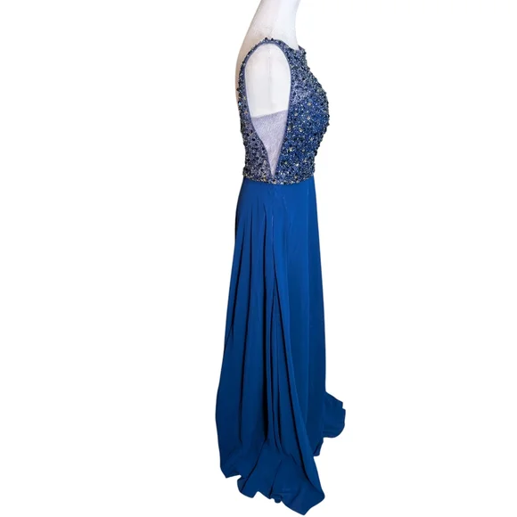 The New Blush Prom by Alexia Navy Beaded Formal Prom Dress Style 11535 size 6 - Picture 3 of 9